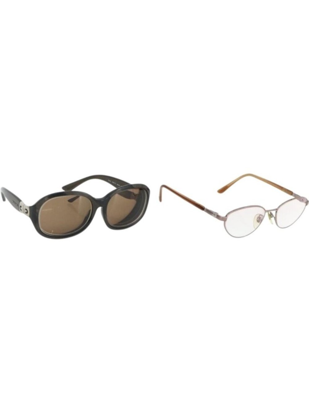 BVLGARI Sunglasses plastic 2 Set Brown Silver
